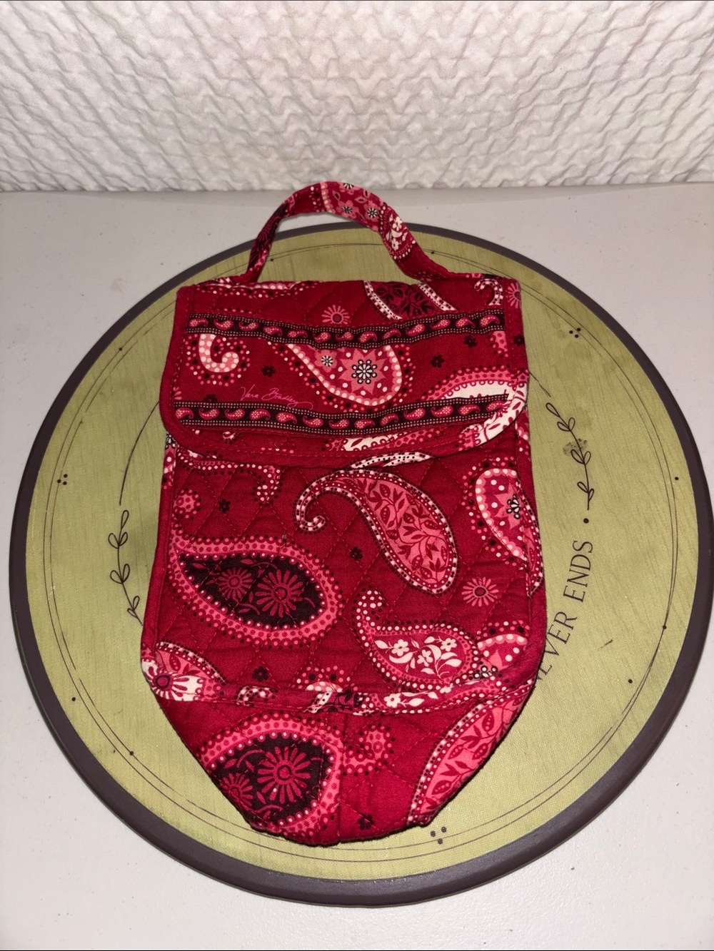 Red Paisley Quilted Handbag Tote